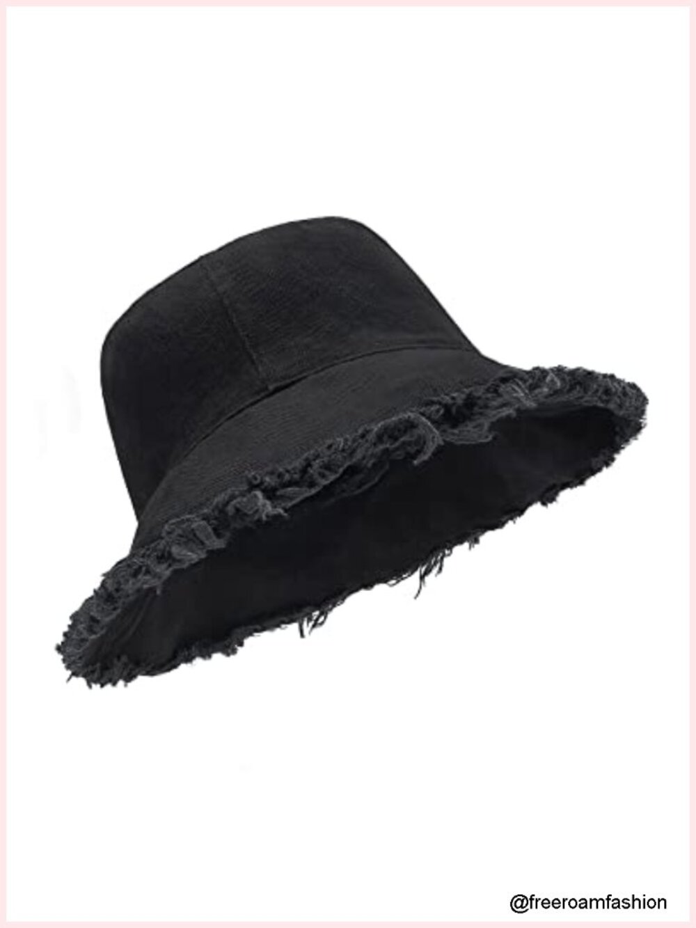 Plus Size Reversible Frayed Bucket Hat, Wide Brim UPF 50+ Sun Hat